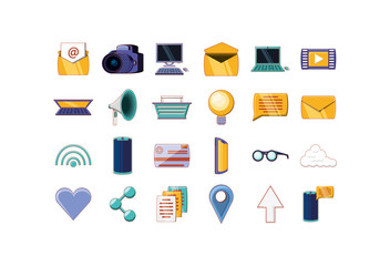 Isolated business and office icon set vector design