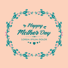 Seamless Pattern of leaf and flower frame, for happy mother day invitation card design. Vector