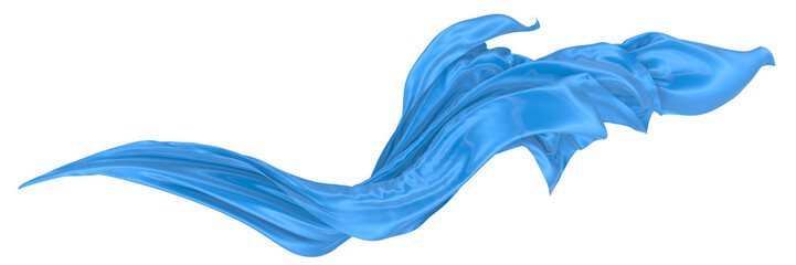 Abstract background of blue wavy silk or satin. 3d rendering image.