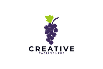 grape logo icon vector isolated - obrazy, fototapety, plakaty
