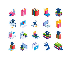 Isolated school icon set vector design