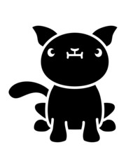 Schwarze kleine Katze 