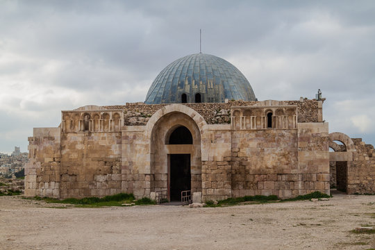 Monumental Gateway (Entrance Hall) at the Citadel in Amman, Jordan.