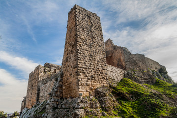 Fototapeta na wymiar Ruins of Rabad castle in Ajloun, Jordan.