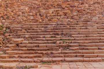 Old stone steps in the ancient city Petra, Jordan