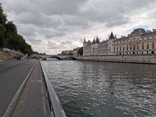 walk along the river seine paris, france