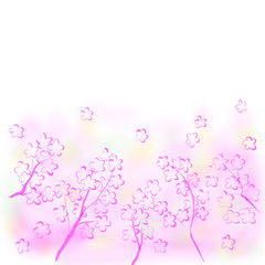 桜の木々の背景
