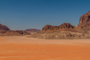 Fototapeta na wymiar Landscape of Wadi Rum desert, Jordan