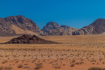 Fototapeta na wymiar Ladscape of Wadi Rum desert, Jordan