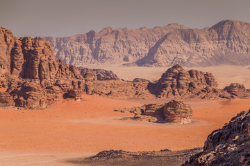 Wild landscape of Wadi Rum desert, Jordan