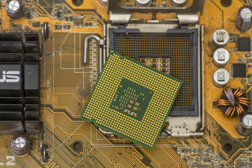 Computer repair concept Close-up view.Hardware.