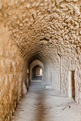 KARAK, JORDAN - APRIL 2, 2017: Corridor in the ruins of Karak castle, Jordan