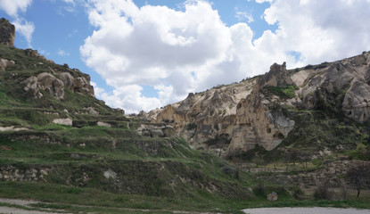 Beautiful unique landscape of fairy chimney and stone mountain in Goreme