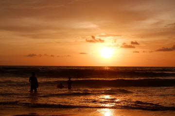 sunset on the beach