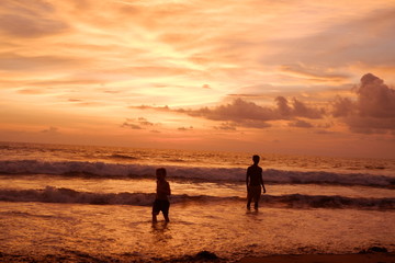 young couple on the beach