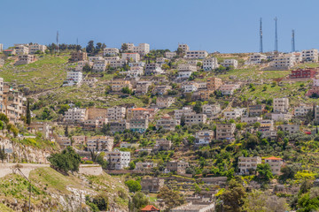 Obraz premium Houses on a slope in Salt town, Jordan
