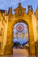 BRAGA, PORTUGAL - OCTOBER 15, 2017: Arch of the New Gate (Arco da Porta Nova) in Braga, Portugal