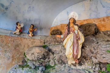 BRAGA, PORTUGAL - OCTOBER 16, 2017: Sacred cave at Bom Jesus do Monte sanctuary near Braga, Portugal