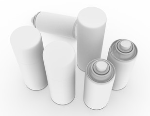 template empty spray bottle mockup white background , 3d rendering