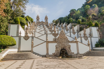 Baroque stairway to Bom Jesus do Monte sanctuary near Braga, Portugal