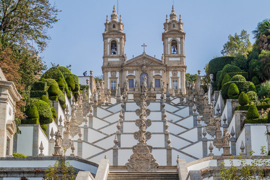 Baroque stairway to Bom Jesus do Monte sanctuary near Braga, Portugal