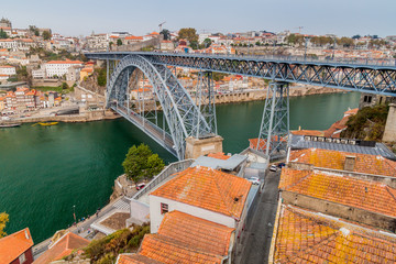 Dom Luis I bridge over Douro river in Porto, Portugal
