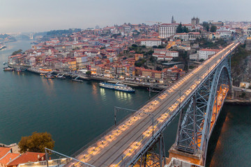 Dom Luis bridge over river Douro in Porto, Portugal