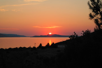 Sonnenuntergang Halbe Sonne