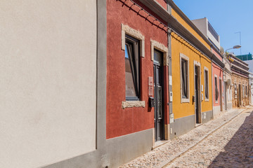 Fototapeta na wymiar View of a street in the center of Faro, Portugal.
