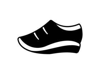 Icon of Shoes with Modern Concept. Design in Black Style Isolated on White Background. Suitable for Shoes Store Sign and More. Vector Illustration