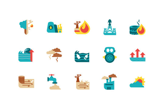 Isolated climate change icon set vector design