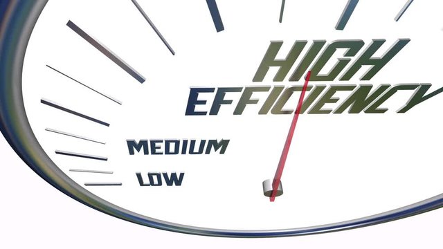 High Efficiency Increase Efficient Level Rating Speedometer 3d Animation