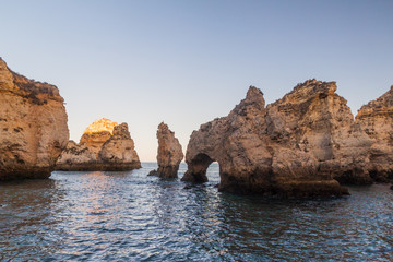 Rocky cliffs at Ponta da Piedade near Lagos, Portuga