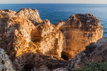 Fototapeta na wymiar Rocky cliffs at Ponta da Piedade near Lagos, Portuga