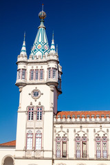 Fototapeta na wymiar Tower of the Town Hall (Camara Municipal) in Sintra, Portugal
