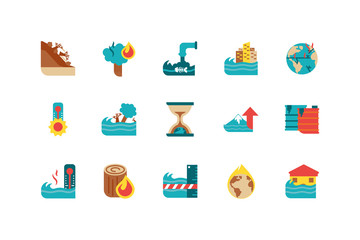 Isolated climate change icon set vector design