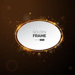 Obraz na płótnie Canvas Golden frame with lights effects,Shining luxury banner vector illustration