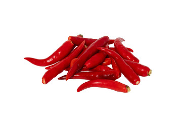 Chili pepper not fresh isolated on a white background. Chili hot pepper clipping path. No people