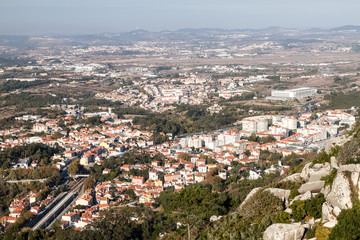 Fototapeta na wymiar Aerial view of Sintra town, Portugal
