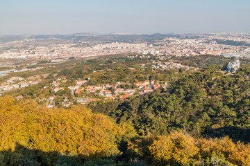View from the Castelo dos Mouros castle in Sintra, Portugal