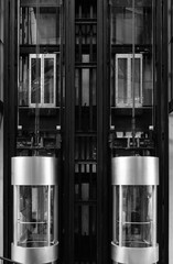 black color modern style building elevator detail closeup view