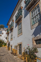 Fototapeta na wymiar Old house in Obidos village, Portugal