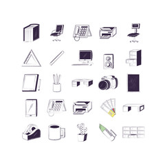 Isolated business and office icon set vector design