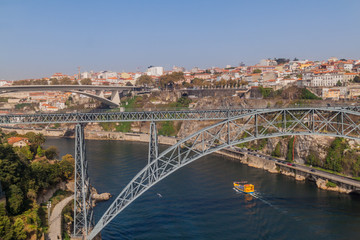 Fototapeta na wymiar Bridges over Douro river in Porto, Portugal