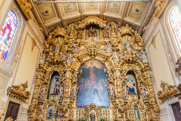 Fototapeta na wymiar BRAGA, PORTUGAL - OCTOBER 15, 2017: Altar of Misericordia Church in Braga, Portugal