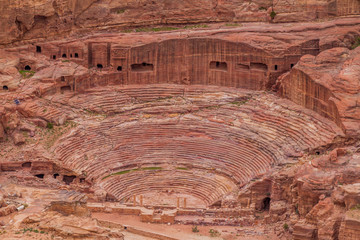 Roman theatre in the ancient city Petra, Jordan