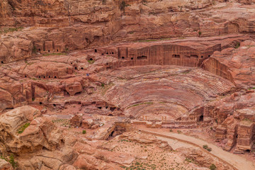 Roman theatre in the ancient city Petra, Jordan