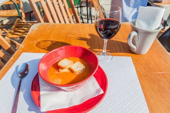 Bowl Of Fish Soup In A Restaurant In Aveiro, Portugal