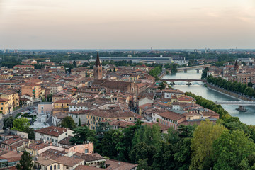 Fototapeta na wymiar Beautiful aerial view of Verona, Italy