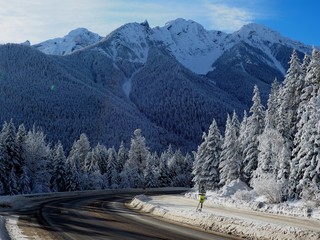 View point beside Highway 93 at Sinclair Pass at Kootenay National Park British Columbia Canada
